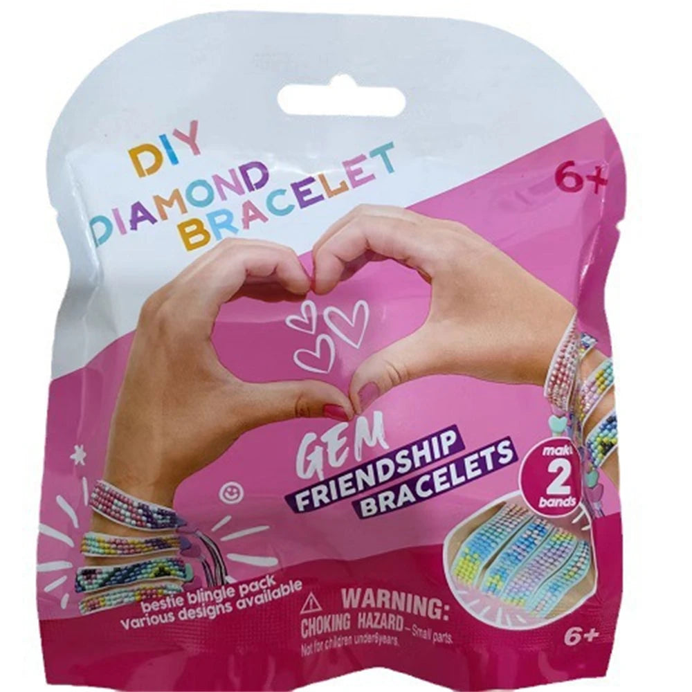 Handmade Diamond Painting Wristband Adjustable Creative Bracelet Wrist Strap Kids Girls Jewelry Diamond Embroidery Kits DIY Art