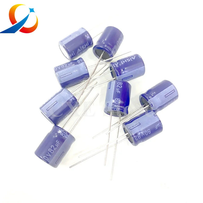 10PCS 80V82UF Volume 10X13MM Electrolytic Capacitors Long Life 82UF 80V NEW