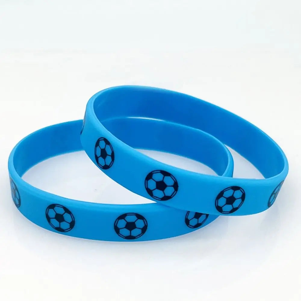 2pcs Printing Sports Soccer Silicone Bracelets Euro 2024 Elastic Souvenir Sports Theme Bracelet Hand Circle