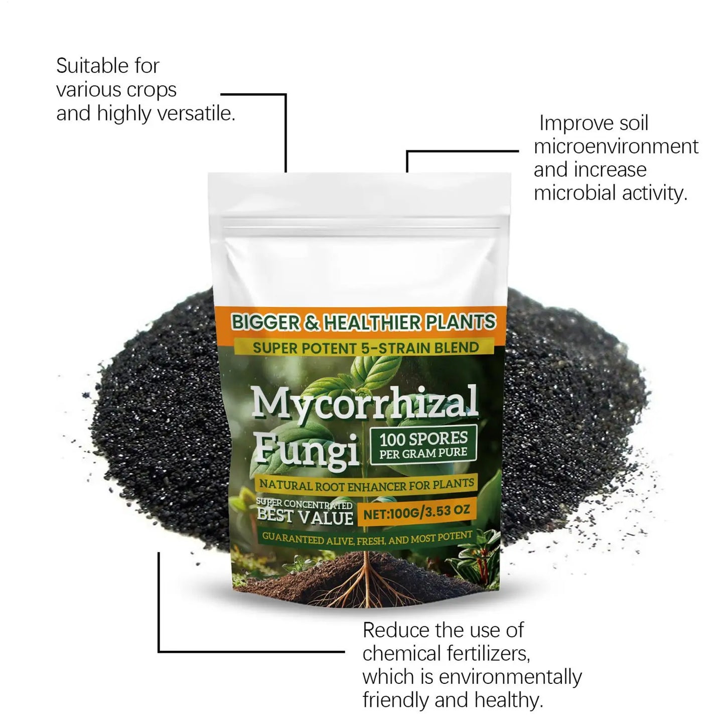 Plant root nutrient powder Root Enhancer Promote Plant Growth Nutrient Fertilizer Safe and Effective Supplement for Soil Culture