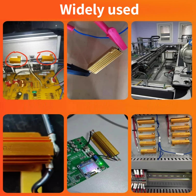 2PCS 100W 50W 25W 10W Aluminum Power Resistor 0.1~1Kohm Metal Shell Case Wirewound Resistance Load Resistors 4ohm 6ohm 8ohm