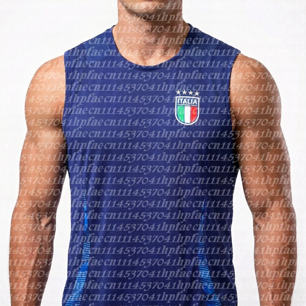 Summer Italian national football team sleeveless sports training vest men's printed breathable quick drying vest FamilyMatching