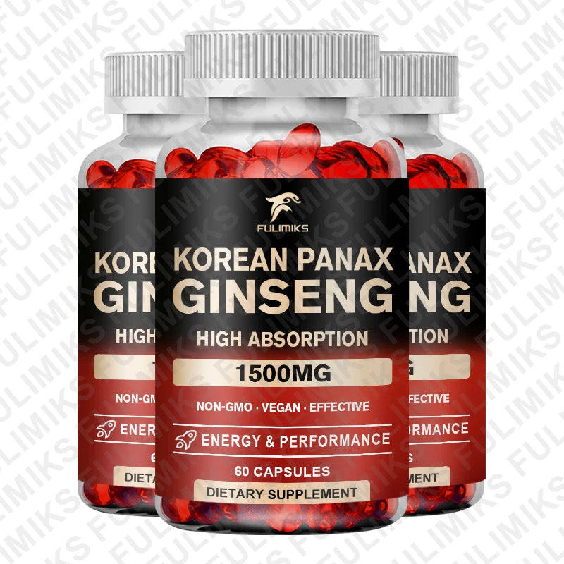 Panax Ginseng 15,000 mg - Red Korean Ginseng Supplement for Men - Extra Strength - Energy, Focus, Productivity & Performance