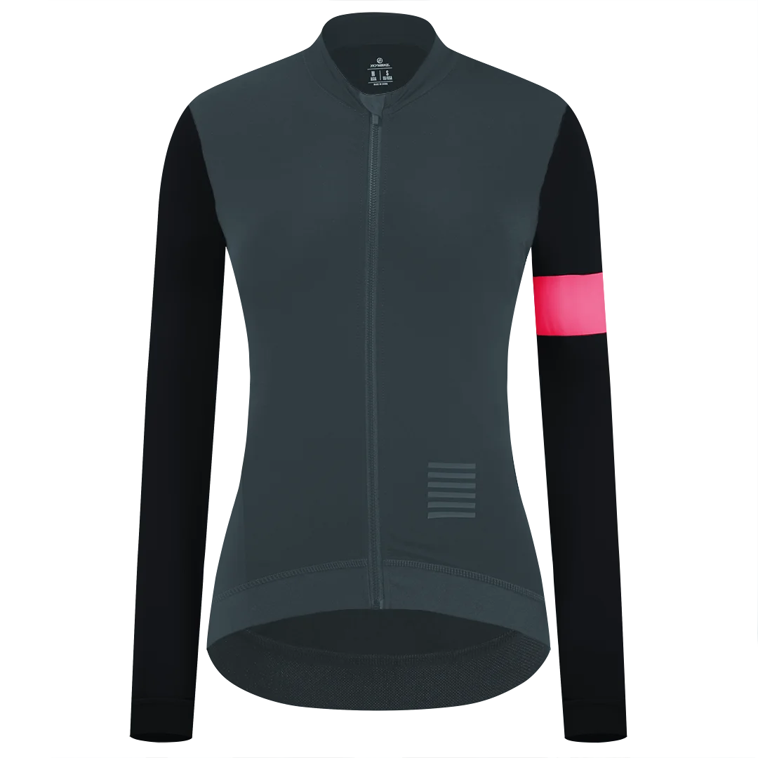YKYW Women's Windbreak Thermal Fleece Jacket Pro Team Long Sleeve Cycling Jersey MTB Bike Maillot T Shirt Bicycle Clothing