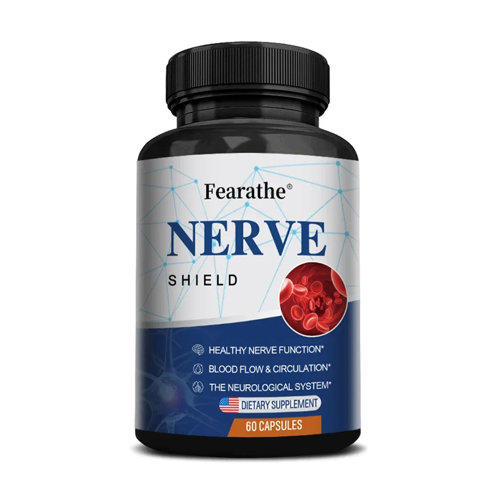 Nerve Support Supplement - B Vitamins, Supports Nerve & Brain Function, Neurotransmitters, Blood Circulation & Joint Health