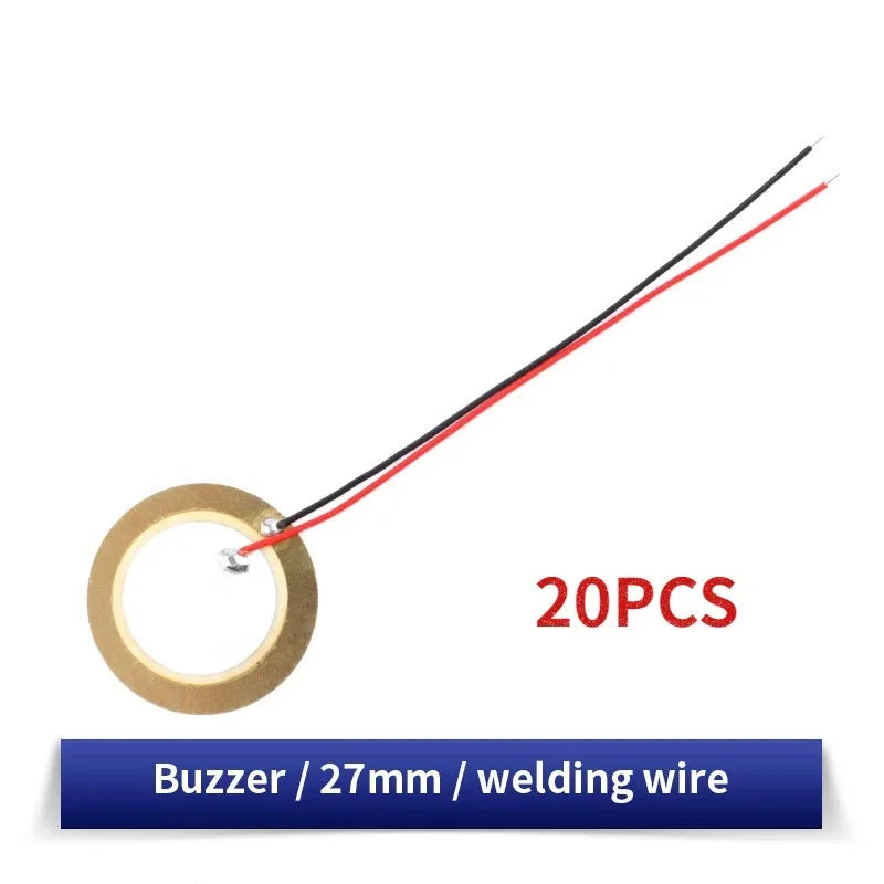 10/20PCS Piezoelectric Ceramic Wafer Plates Piezo Diameter 12MM 15MM 18MM 20MM 27MM 35MM 50MM with Wire for Buzzer Loudspeaker