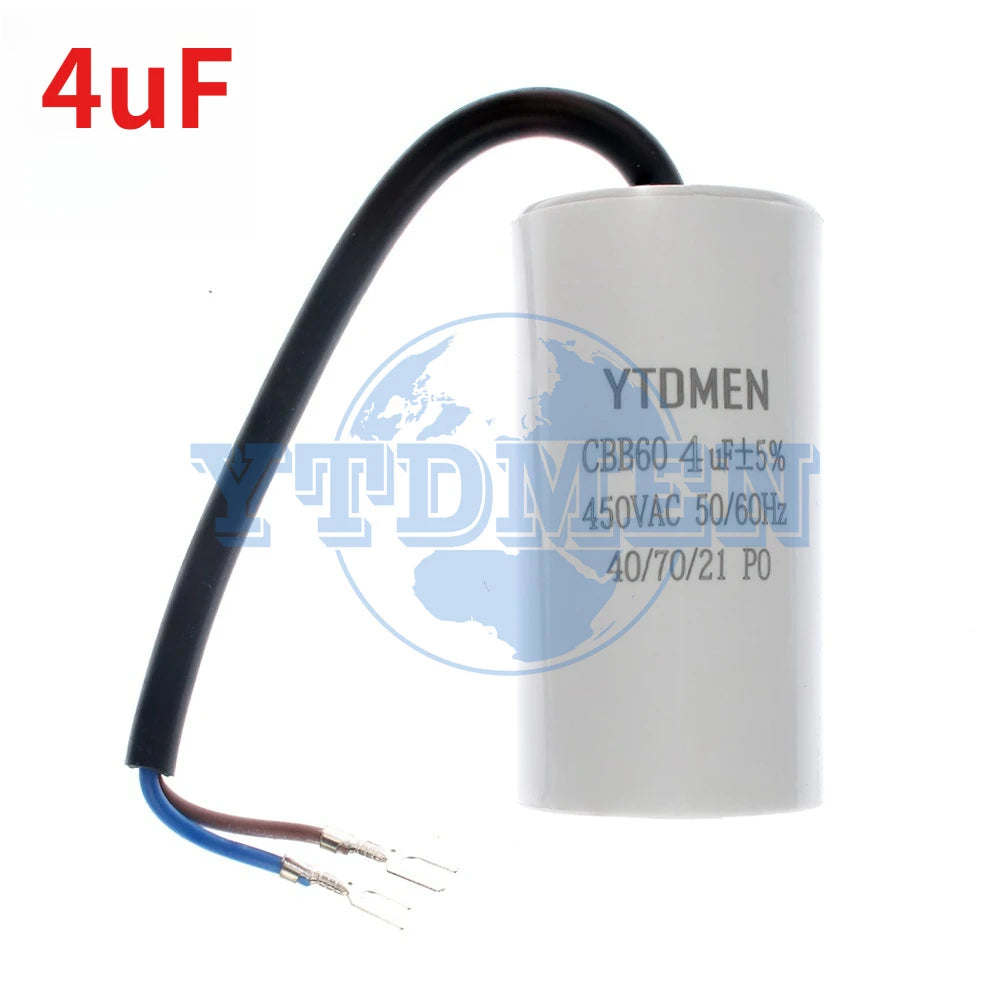CBB60 Capacitor 450V AC Motor Run Capacitors 4UF 6UF 8UF 10UF 12UF 18UF 20UF 30UF 40UF 50UF 60UF for Washing Machine, Water Pump