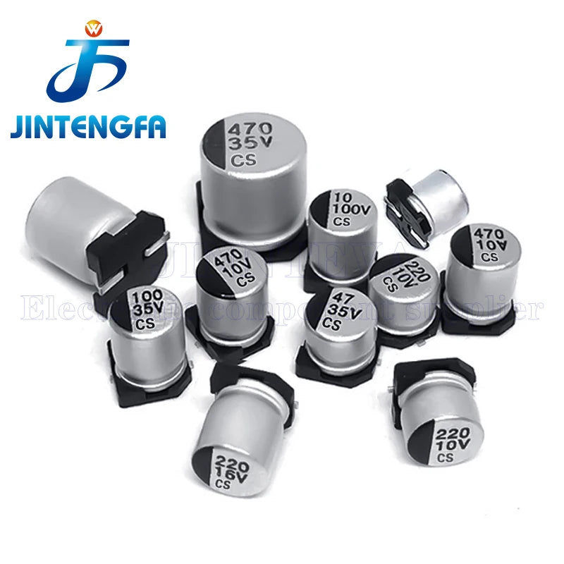 50PCS 100UF 16V 25V 35V 50V 6.3*5.4/6.3*7.7/8*10.5MM SMD Aluminum Electrolytic Capacitors Capacitance 35V100UF 25V100UF 16V100UF