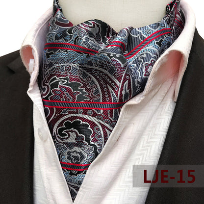 Factory wholesale men's scarf new cashew flower jacquard polyester British suit shirt collar scarf business scarf
