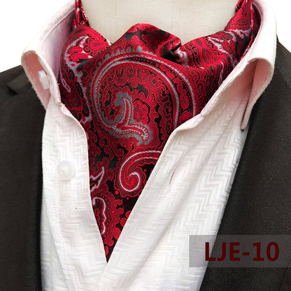 Factory wholesale men's scarf new cashew flower jacquard polyester British suit shirt collar scarf business scarf