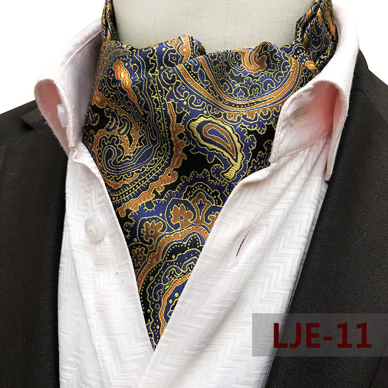 Factory wholesale men's scarf new cashew flower jacquard polyester British suit shirt collar scarf business scarf