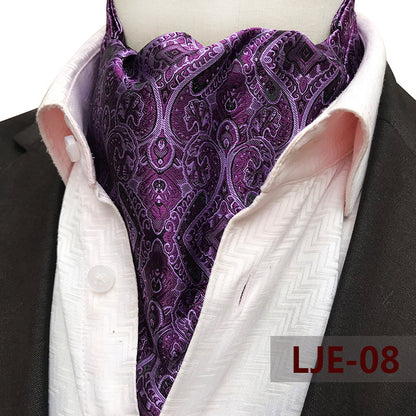 Factory wholesale men's scarf new cashew flower jacquard polyester British suit shirt collar scarf business scarf