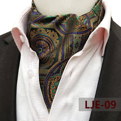 Factory wholesale men's scarf new cashew flower jacquard polyester British suit shirt collar scarf business scarf