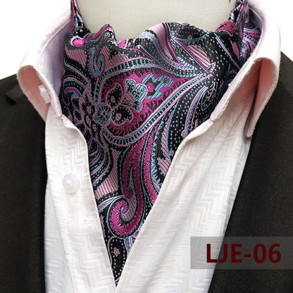 Factory wholesale men's scarf new cashew flower jacquard polyester British suit shirt collar scarf business scarf