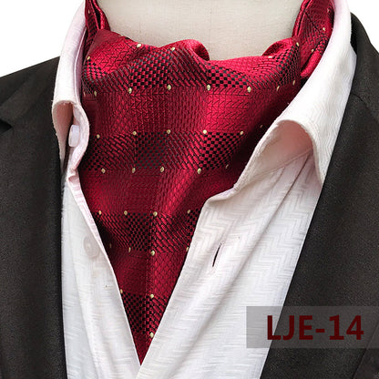 Factory wholesale men's scarf new cashew flower jacquard polyester British suit shirt collar scarf business scarf