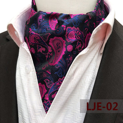 Factory wholesale men's scarf new cashew flower jacquard polyester British suit shirt collar scarf business scarf
