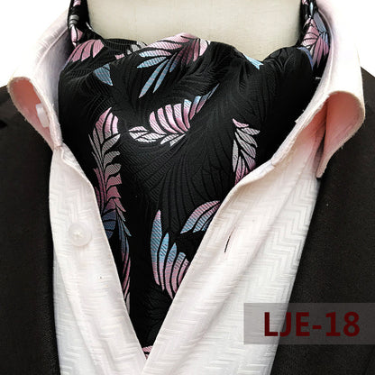 Factory wholesale men's scarf new cashew flower jacquard polyester British suit shirt collar scarf business scarf