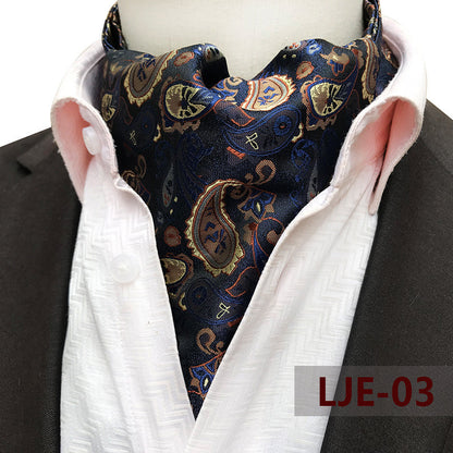 Factory wholesale men's scarf new cashew flower jacquard polyester British suit shirt collar scarf business scarf