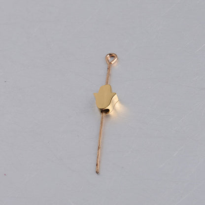 in stock Stainless Steel Mirror Hamsa Hand Small Hole Bead Accessories DIY Palm 1.8mm Aperture 6*8mm