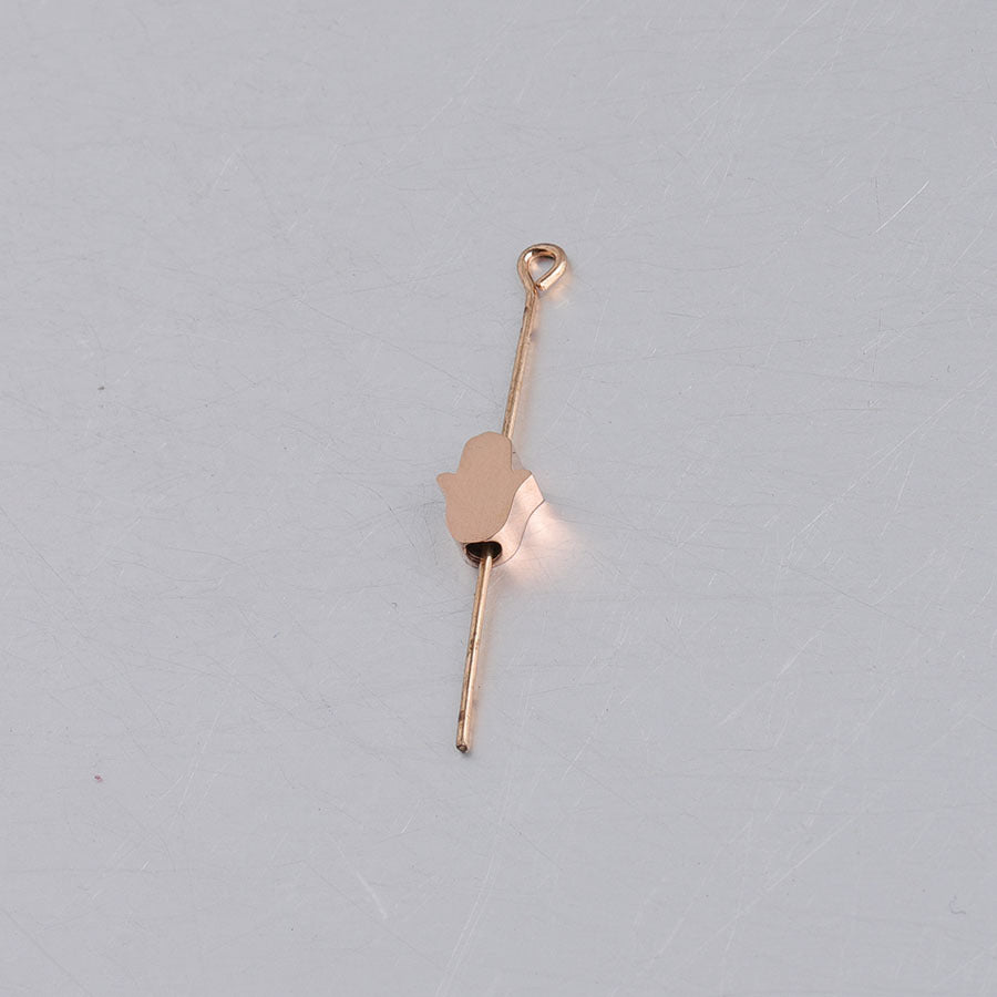 in stock Stainless Steel Mirror Hamsa Hand Small Hole Bead Accessories DIY Palm 1.8mm Aperture 6*8mm