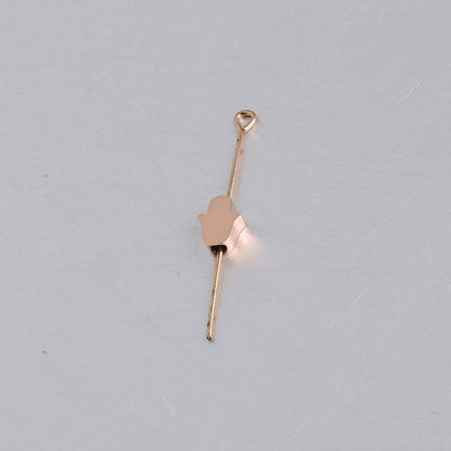 in stock Stainless Steel Mirror Hamsa Hand Small Hole Bead Accessories DIY Palm 1.8mm Aperture 6*8mm