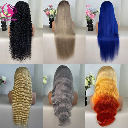 13X4 Human Hair Transparent Swiss Lace Frontal Wig, Wholesale Virgin Raw Vietnamese Human Hair Wig Glueless HD Lace Frontal Wigs