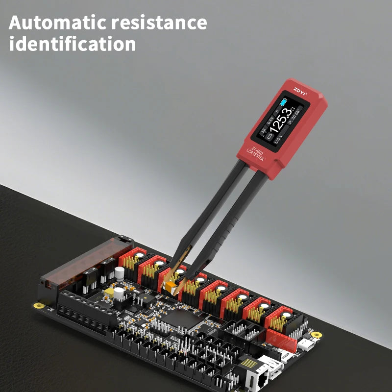 ZOYI ZT-MD2 Tweezers LCR Meter Capacitor Resistor Inductor Diode Buzzer Tester  CNC Metal Housing Portable Tool - Red