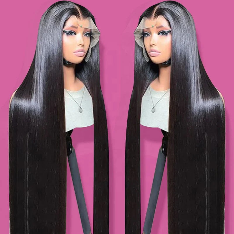 13X4 Human Hair Transparent Swiss Lace Frontal Wig, Wholesale Virgin Raw Vietnamese Human Hair Wig Glueless HD Lace Frontal Wigs