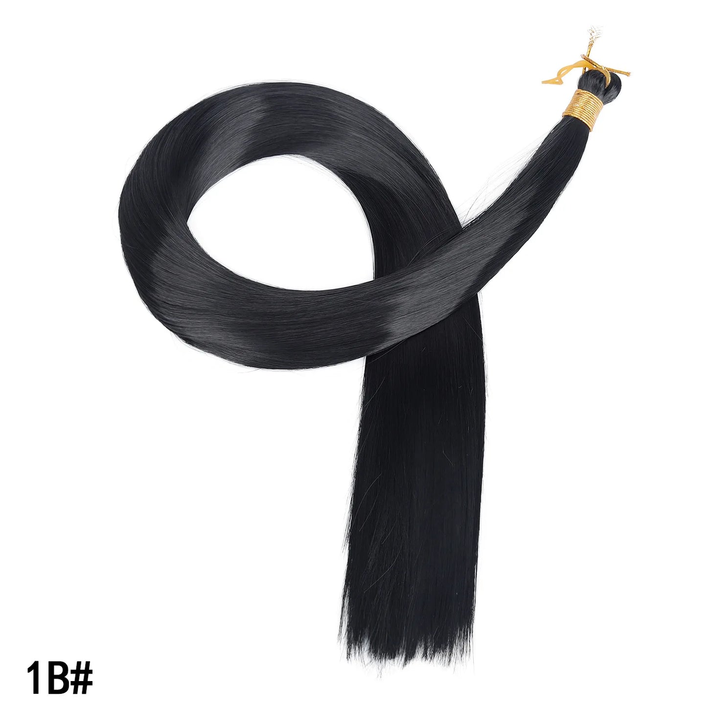 Wholesale Dyed Long Straight Hair Wigs Machine Double Weft High Temperature Fiber Braided Bulk Hair Bundle 150g