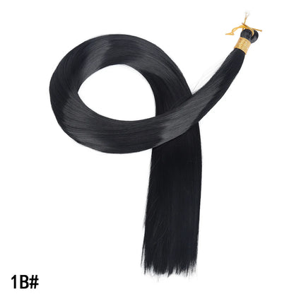 Wholesale Dyed Long Straight Hair Wigs Machine Double Weft High Temperature Fiber Braided Bulk Hair Bundle 150g