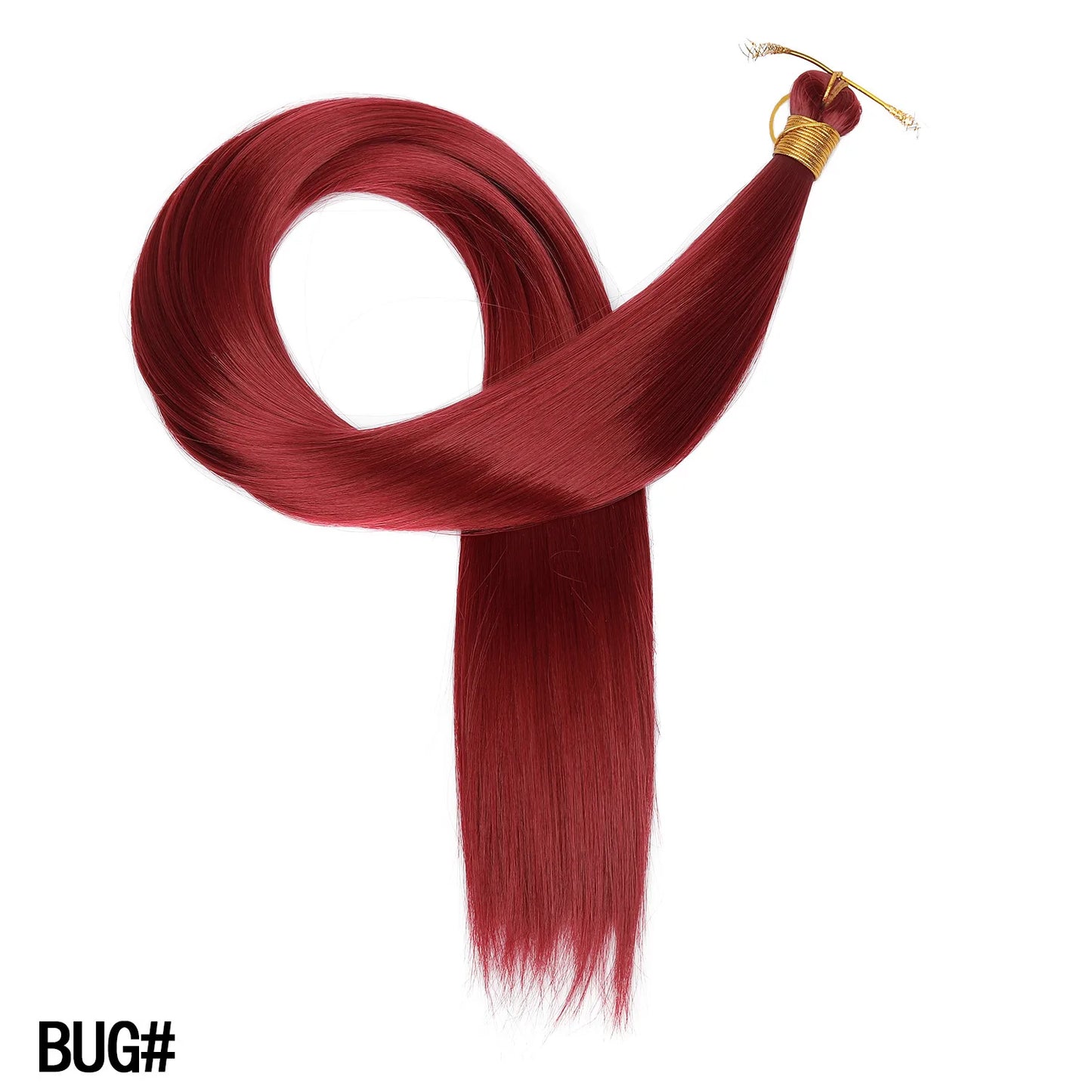 Wholesale Dyed Long Straight Hair Wigs Machine Double Weft High Temperature Fiber Braided Bulk Hair Bundle 150g