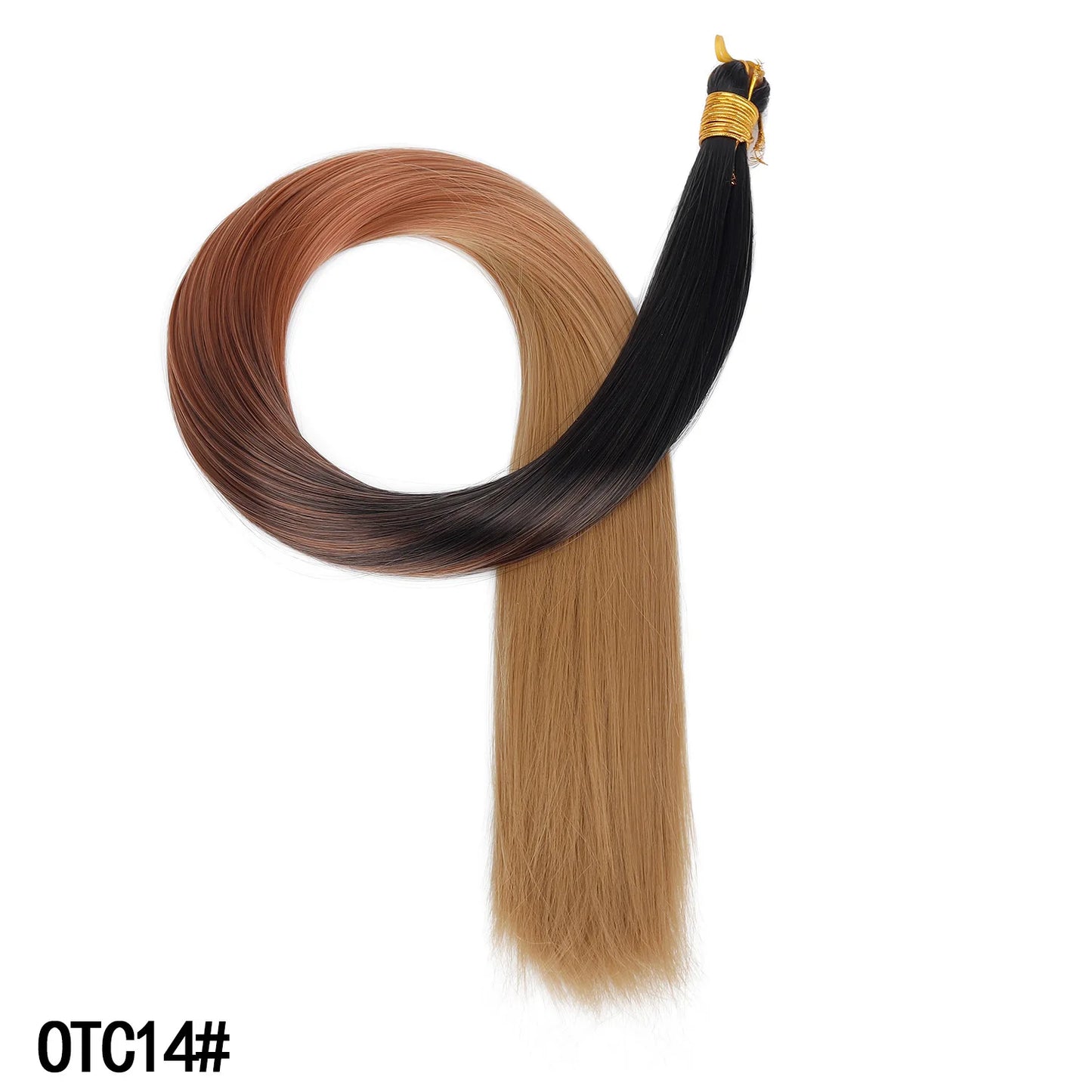 Wholesale Dyed Long Straight Hair Wigs Machine Double Weft High Temperature Fiber Braided Bulk Hair Bundle 150g