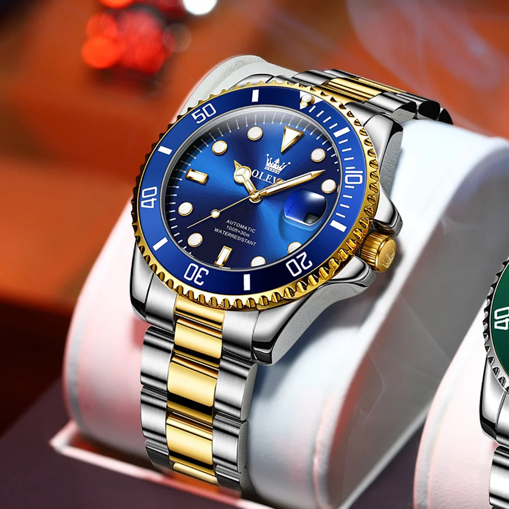 OLEVS 6650 Luxury Automatic Watch Men Mechanical Movement Waterproof Sports Top Brand Stainless Steel Wristwatch Reloj Hombre