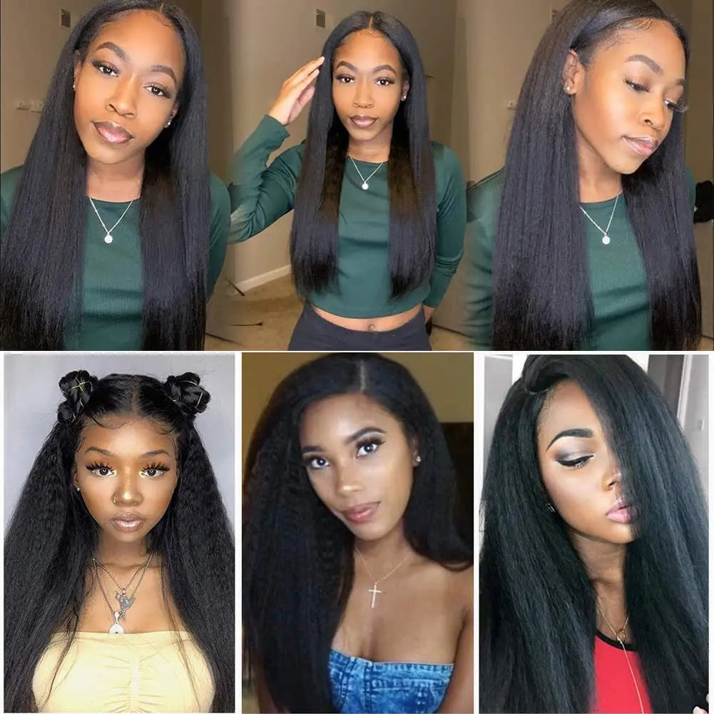 Human Hair Wig Glueless No Leave Natural Looking Middle Part U Shape Full Cap Bleach Dye Safe 8-22 Inch Lengths