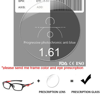 Progressive Prescription Running Glasses Sports Glasses Football Basketball Eyeglasses Photochromic Lens