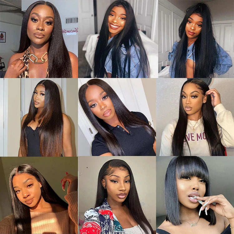 Wholesale Glueless Lace Frontal Natural Straight Human Hair Wig 13x4 Hd Lace Front Wigs for Black Women