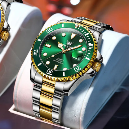 OLEVS 6650 Luxury Automatic Watch Men Mechanical Movement Waterproof Sports Top Brand Stainless Steel Wristwatch Reloj Hombre