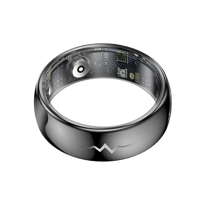 2025 Q520 ECG Smart Ring Blood Oxygen Blood Pressure Monitor with Charging Case, Multifunctional Health Fitness Tracker for Men