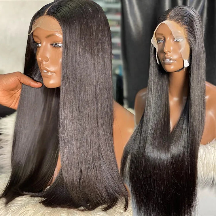 13X4 Human Hair Transparent Swiss Lace Frontal Wig, Wholesale Virgin Raw Vietnamese Human Hair Wig Glueless HD Lace Frontal Wigs
