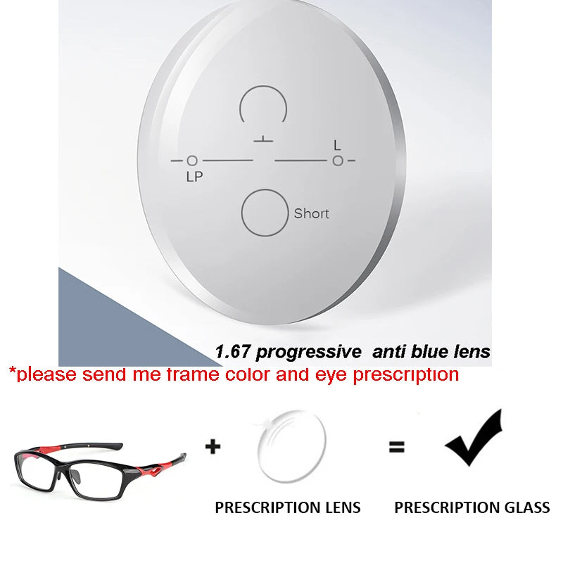 Progressive Prescription Running Glasses Sports Glasses Football Basketball Eyeglasses Photochromic Lens