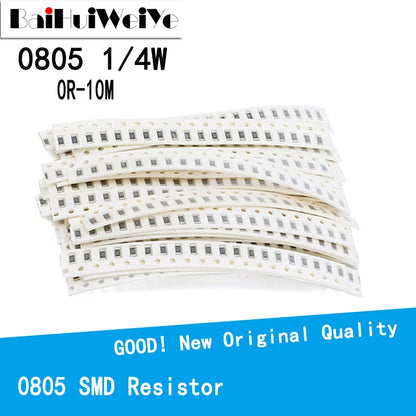 100PCS/LOTE 0805 SMD Resistor 0R-10M 1/4W 0 1 10 100 150 220 330 ohm 1K 2.2K 10K 100K 0R 1R 10R 100R 150R 220R 330R