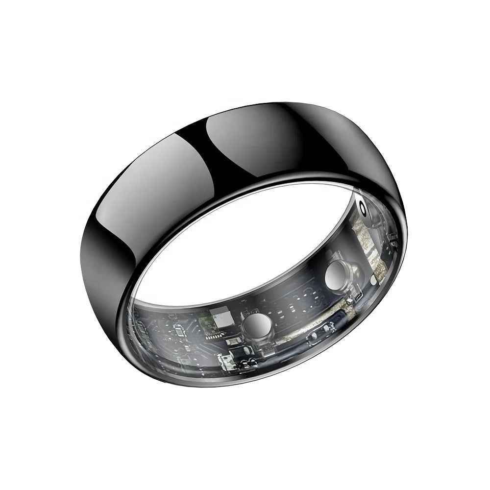 2025 Q520 ECG Smart Ring Blood Oxygen Blood Pressure Monitor with Charging Case, Multifunctional Health Fitness Tracker for Men