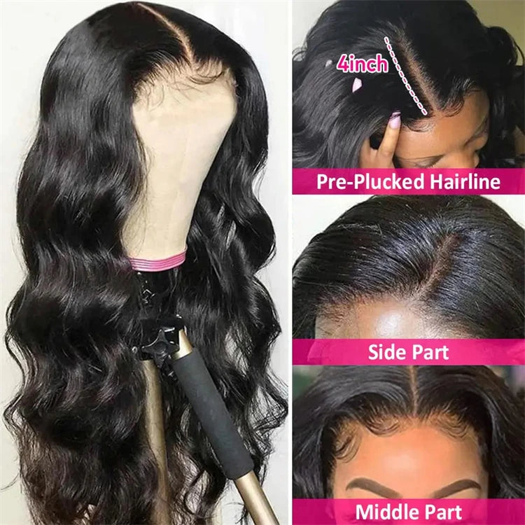 10A Raw Indian Hair Lace Frontal Human Hair Wigs,Glueless Full HD Lace Wigs Human Hair Lace Front,Body Wave Wigs for Black Women