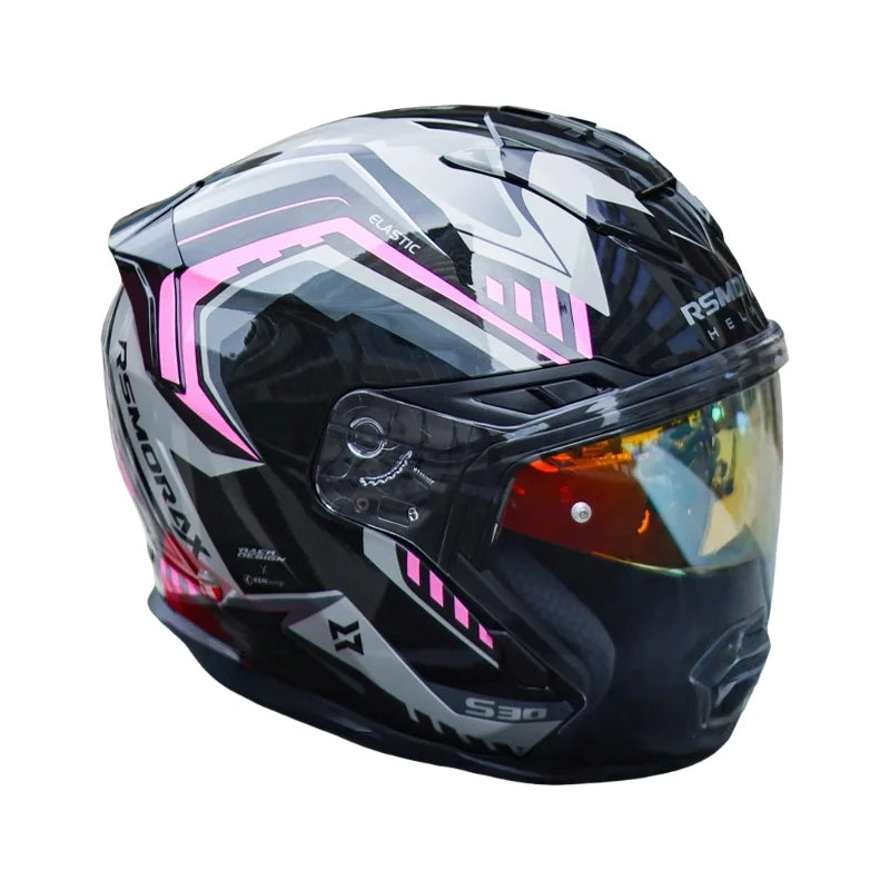 Motorax S30 Dual Visor Half Helmet Summer Riding Safety Helmet for Men and Women