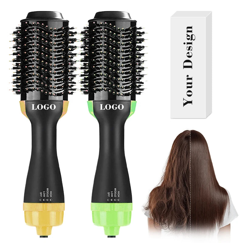 Detachable Hot Air Brush Diffuser Multi Hair Styler Negative Ion Women Brush Hair Dryer 2in1 Blowout Brush