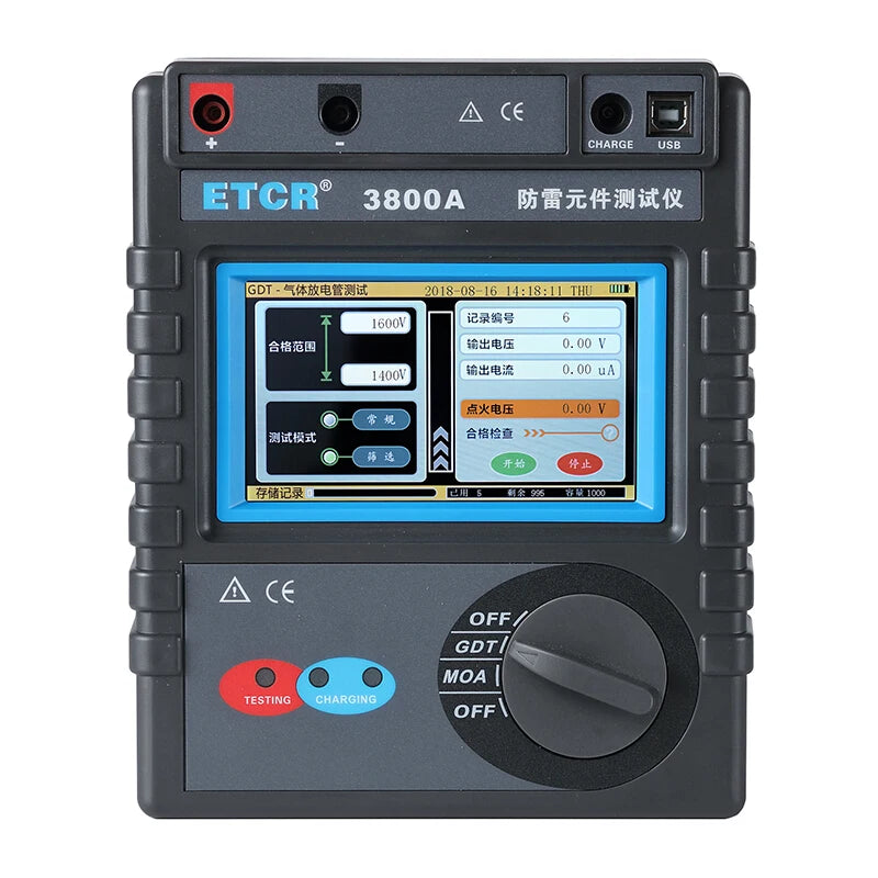 ETCR 3800B Lightning Protection Component Tester - MOV Voltage Sensitive Resistor Tester - SPD Electrical Surge Protector