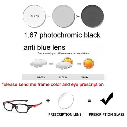 Progressive Prescription Running Glasses Sports Glasses Football Basketball Eyeglasses Photochromic Lens