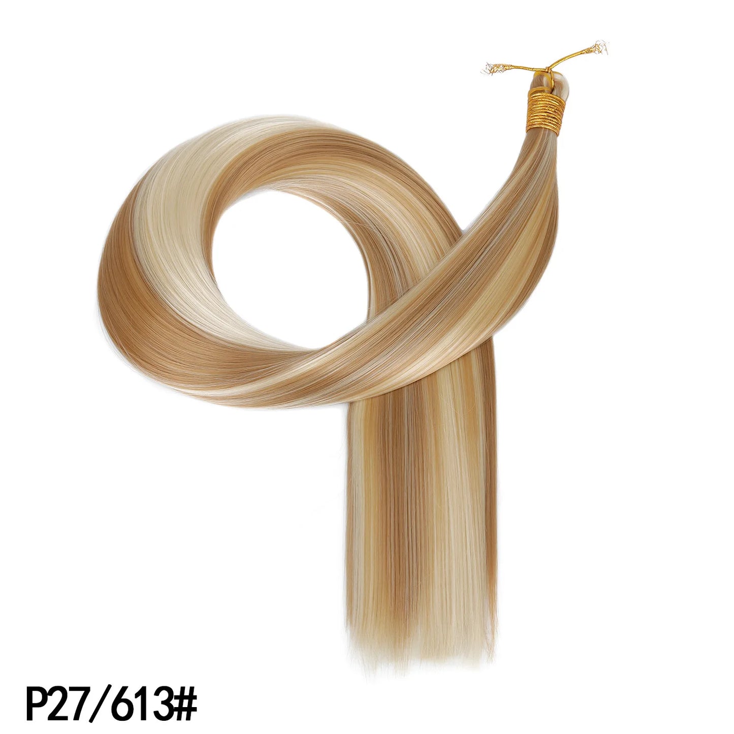 Wholesale Dyed Long Straight Hair Wigs Machine Double Weft High Temperature Fiber Braided Bulk Hair Bundle 150g