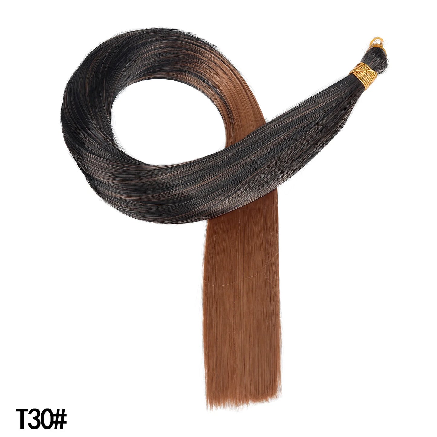 Wholesale Dyed Long Straight Hair Wigs Machine Double Weft High Temperature Fiber Braided Bulk Hair Bundle 150g