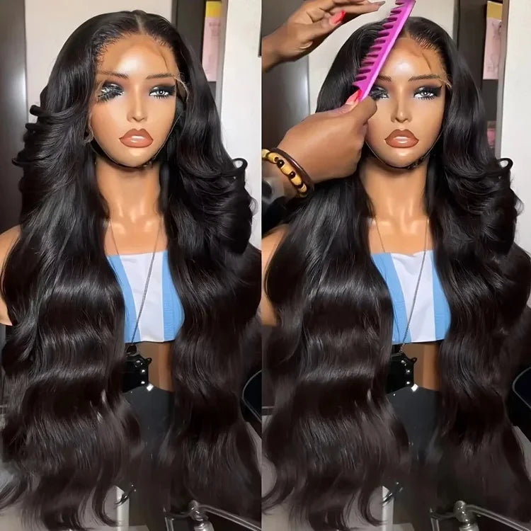 13X4 Human Hair Transparent Swiss Lace Frontal Wig, Wholesale Virgin Raw Vietnamese Human Hair Wig Glueless HD Lace Frontal Wigs